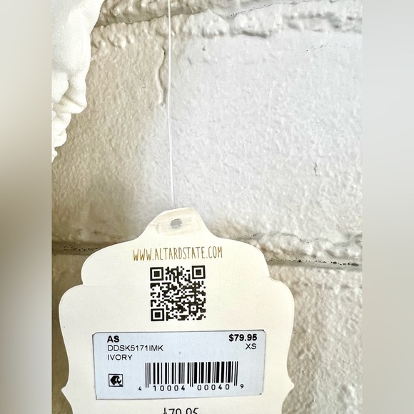 NWT, Altar'd State Dara Fitted Midi Dress with Side Cut Outs in White, Size XS - Picture 8 of 10